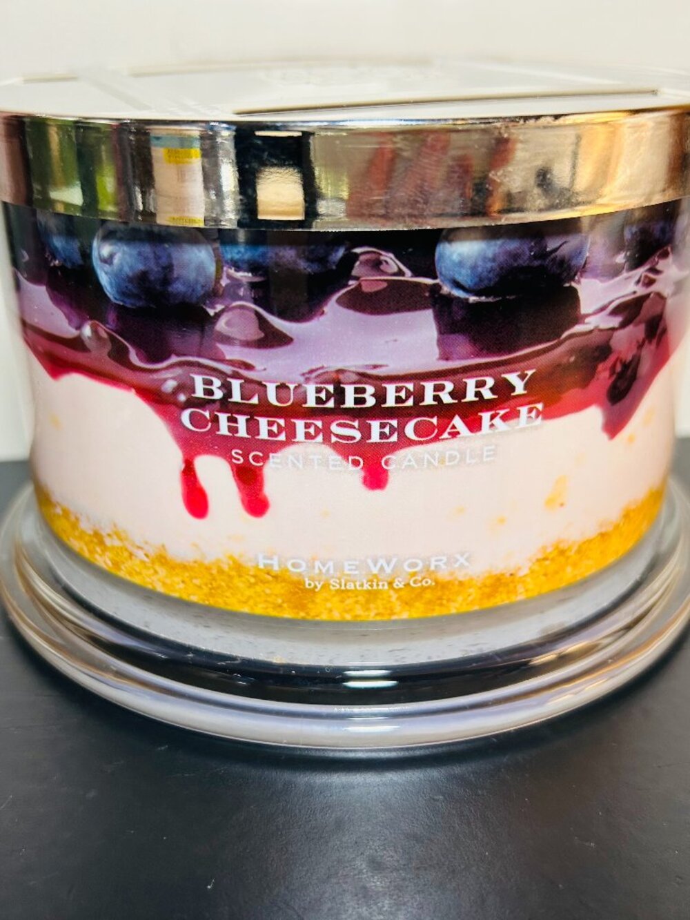 HomeWorx by Slatkin Blueberry Cheesecake 4-Wick 18oz Candle NEW